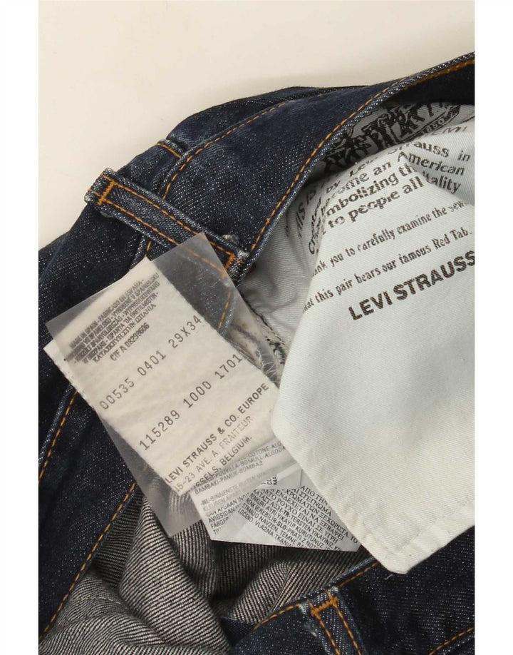 Levi's ženske ravne traperice s oštećenim izgledom W29 L34 tamnoplavi pamuk