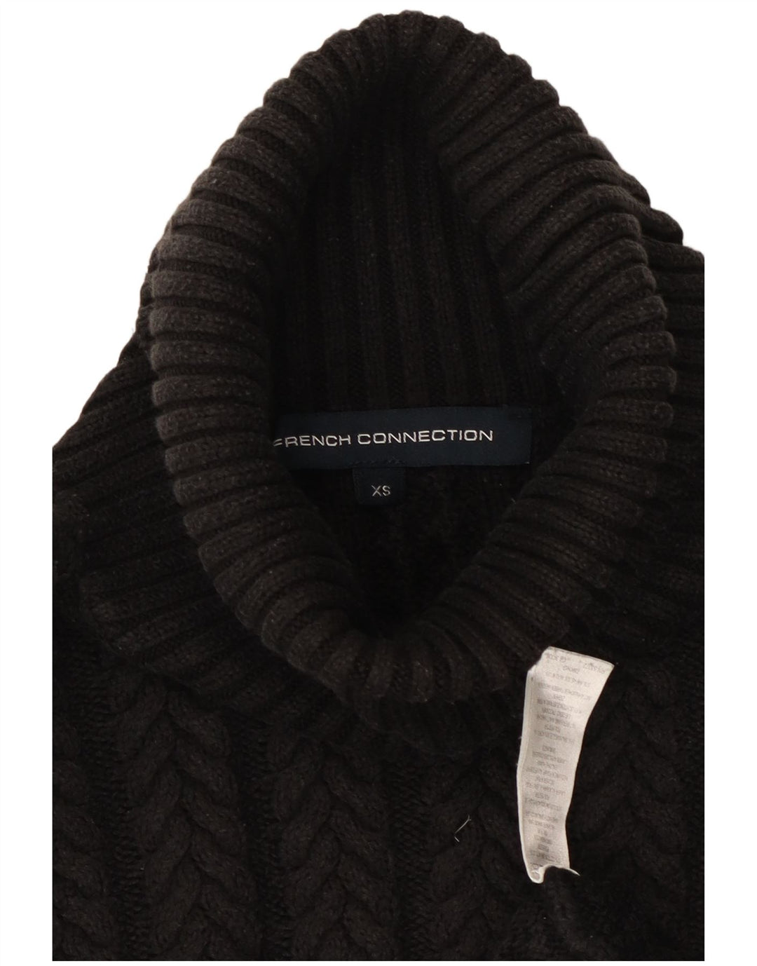 FRENCH CONNECTION Preveliki ženski pulover s rol izrezom UK 6 XS crni