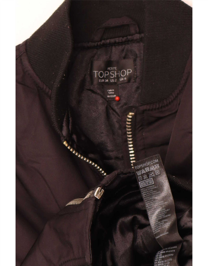 Topshop ženska prevelika bomber jakna UK 6 XS crni poliester