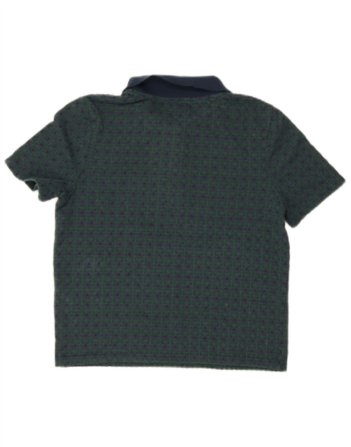 Zara ženska polo majica UK 10 Mala tamnoplava geometrijska poliesterska majica