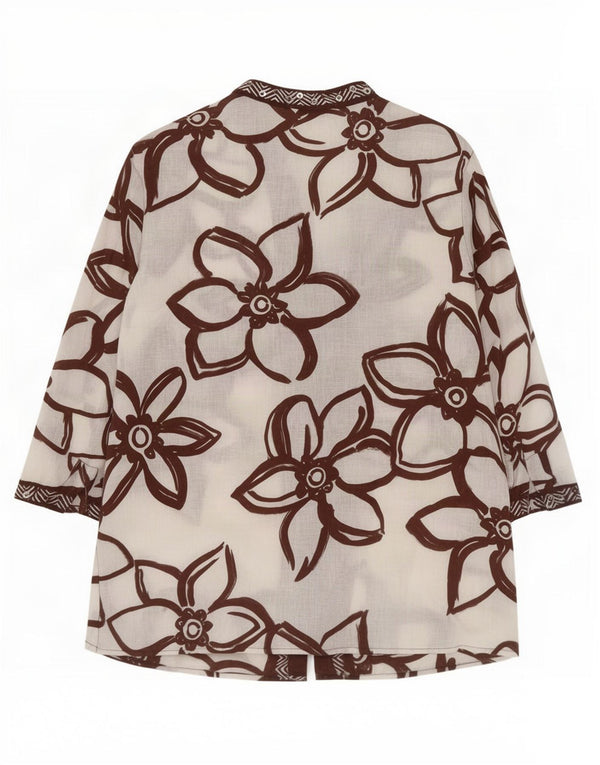 Laura Ashley Ženska košulja s 3/4 rukavima UK 10 Mala bijela cvjetna