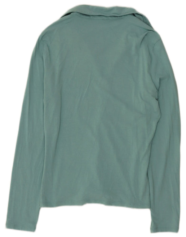 Ženska polo majica dugih rukava Trussardi Jeans UK 12 srednje tirkizna