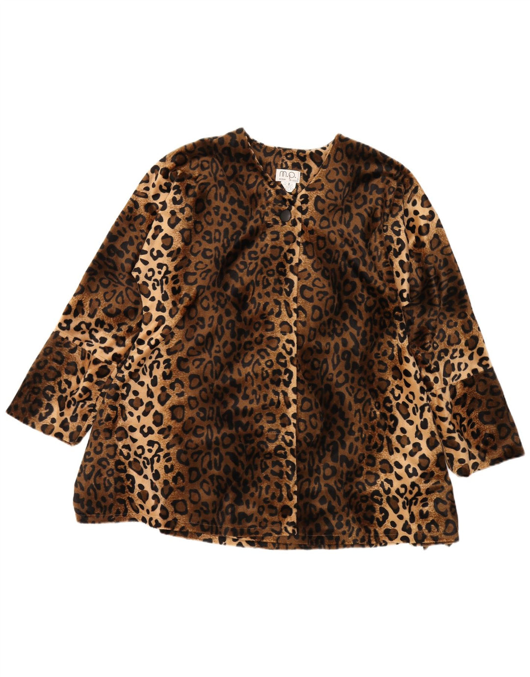 VINTAGE Womens Oversized Faux Fur Jacket UK 18 XL Brown Animal Print