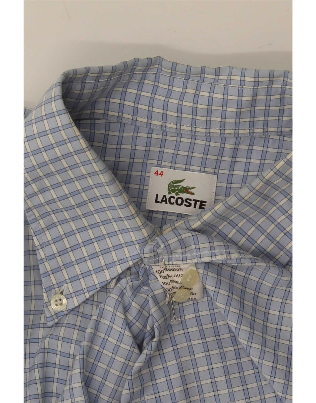 Lacoste muška košulja veličina 44 XL plavi pamuk od ginghama