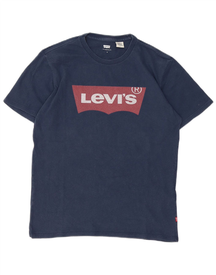 Levi's muška majica kratkih rukava s grafičkim motivima, mala tamnoplava pamuk