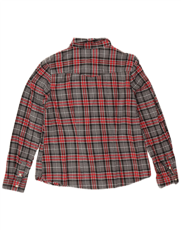 Laura Ashley Ženska flanelska košulja UK 14 Veliki sivi karirani pamuk