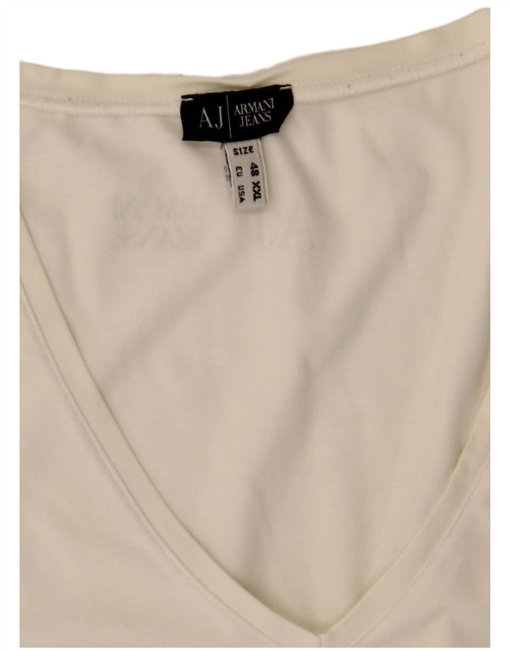 ARMANI JEANS Womens T-Shirt Top EU 48 2XL White