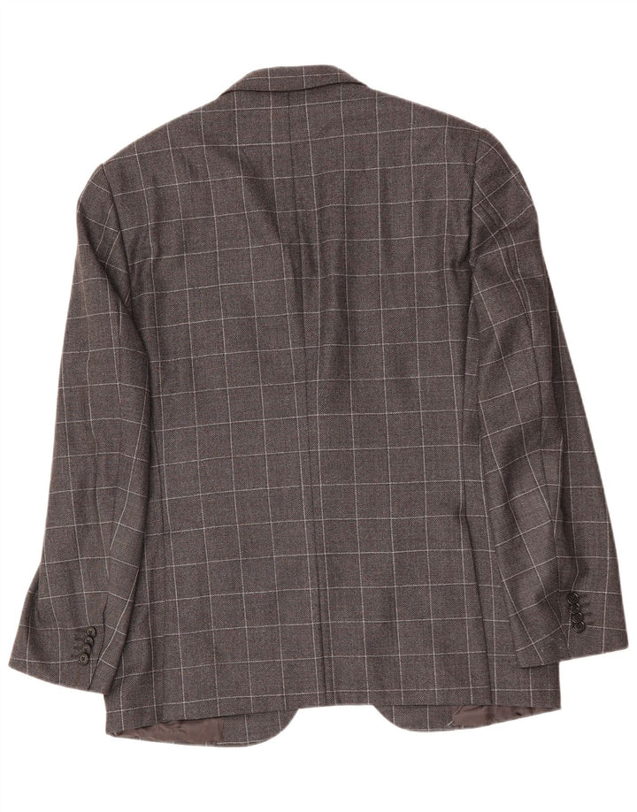 CORNELIANI Muška jakna sako s 2 gumba IT 50 veliki sivi karirani djevičanska vuna