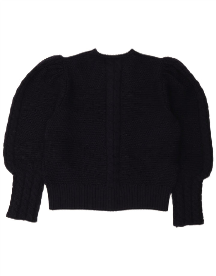 LANAMODEN Ženski grafički kardigan džemper UK 16 Veliki mornarsko plavi, nova vuna