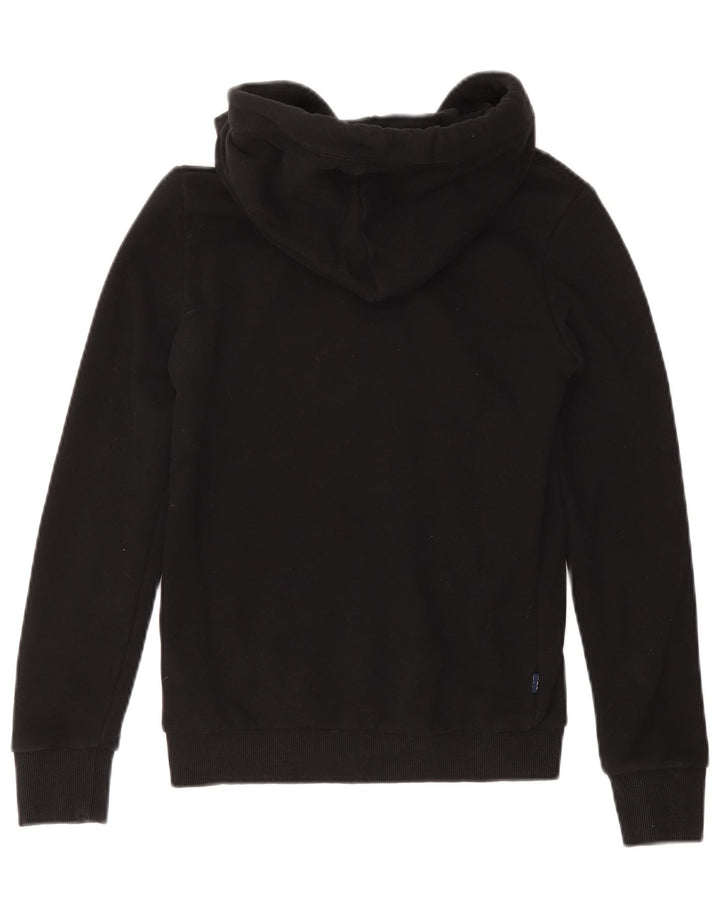 SUPERDRY Womens Zip Hoodie Sweater UK 8 Small  Black