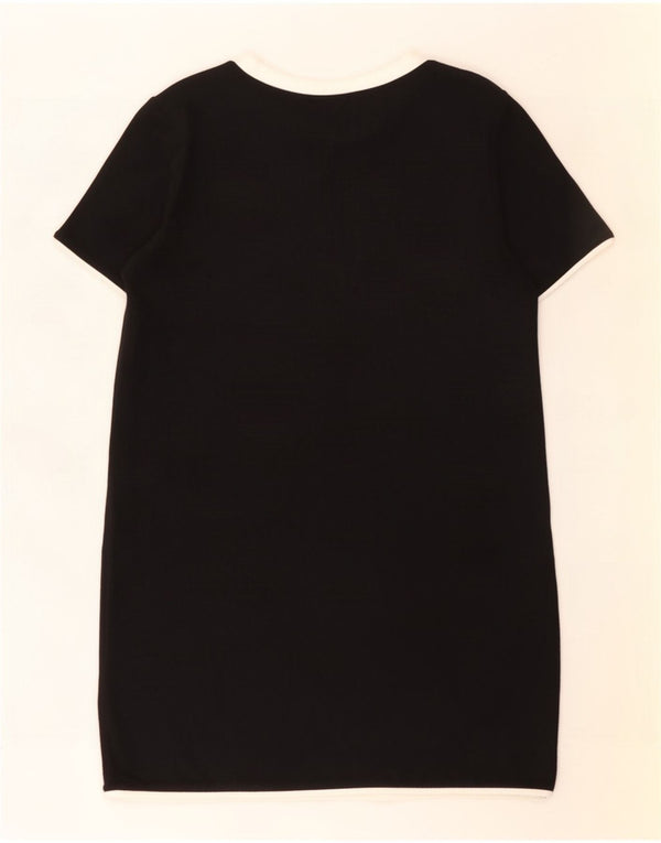 Zara ženska Trafaluc T-shirt haljina UK 12 srednje crna pamuk u blokovima