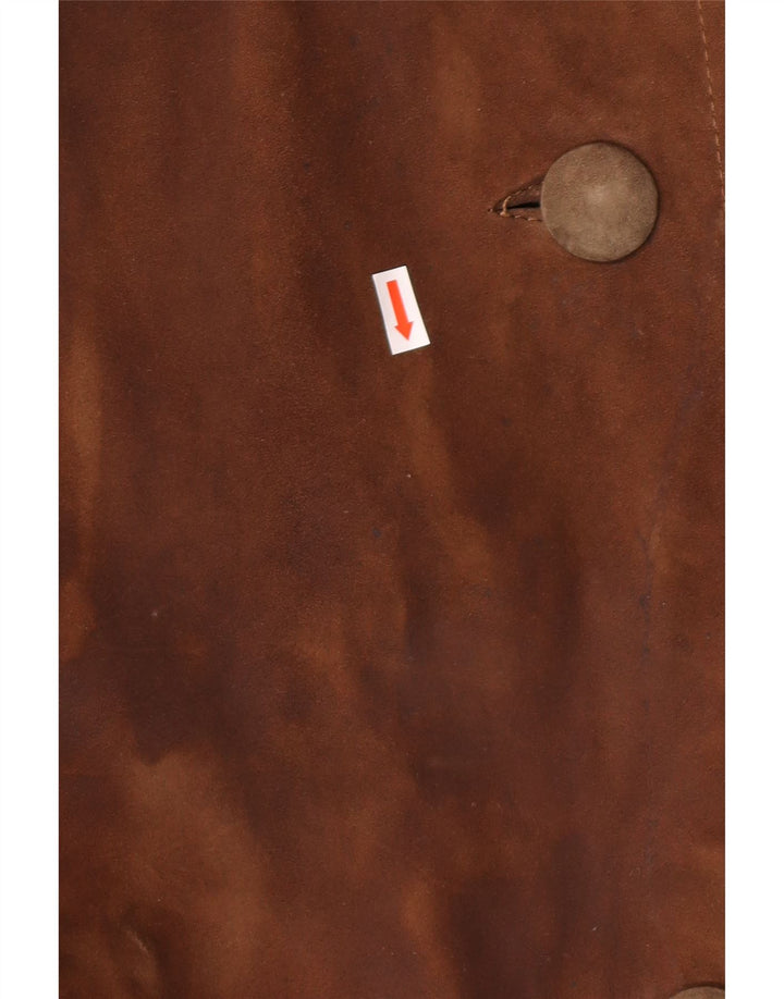 STRONG & FISHER LTD Ženski vintage kaput od brušene kože UK 18 XL smeđi klasični