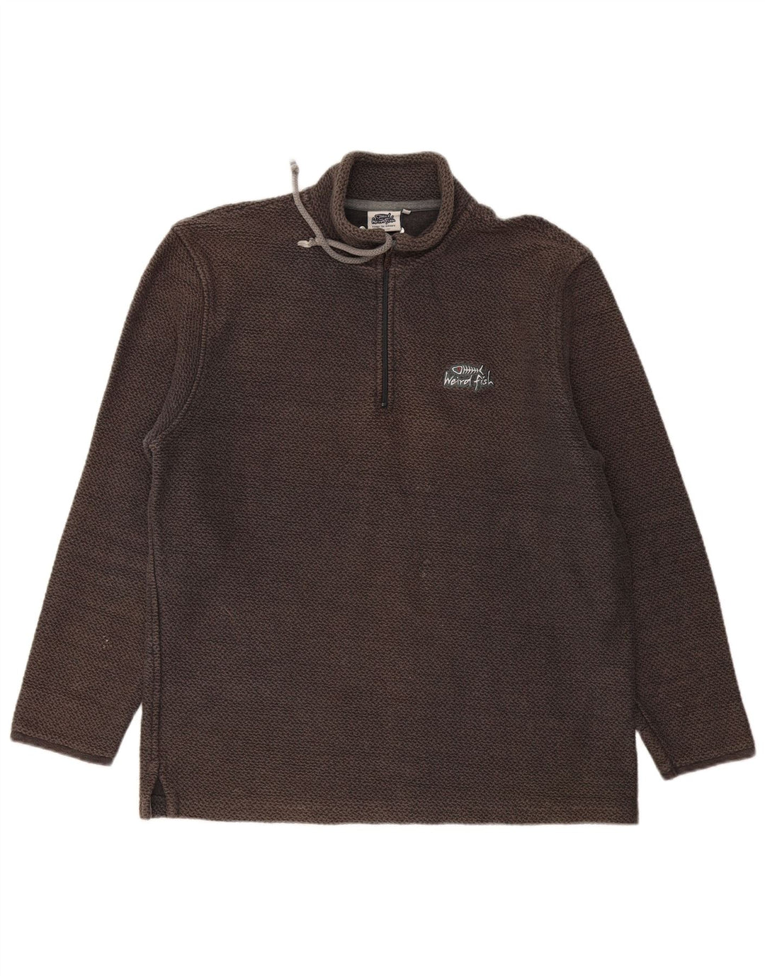 Weird Fish Muška majica s izrezom s patentnim zatvaračem XL sivi pamuk