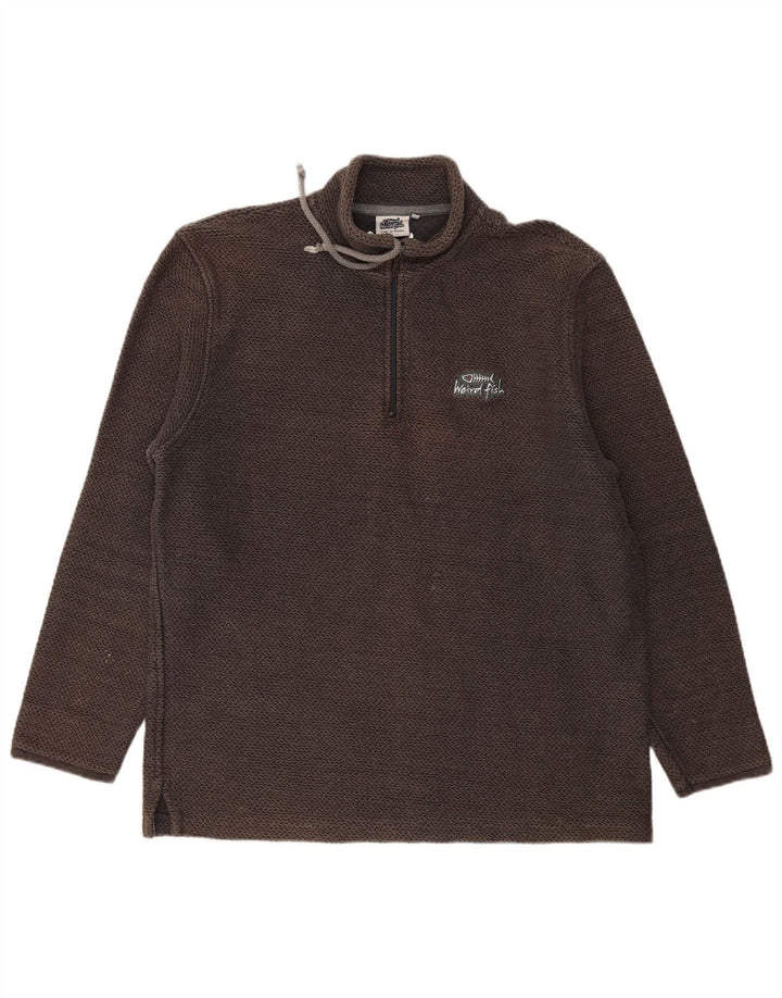 Weird Fish Muška majica s izrezom s patentnim zatvaračem XL sivi pamuk