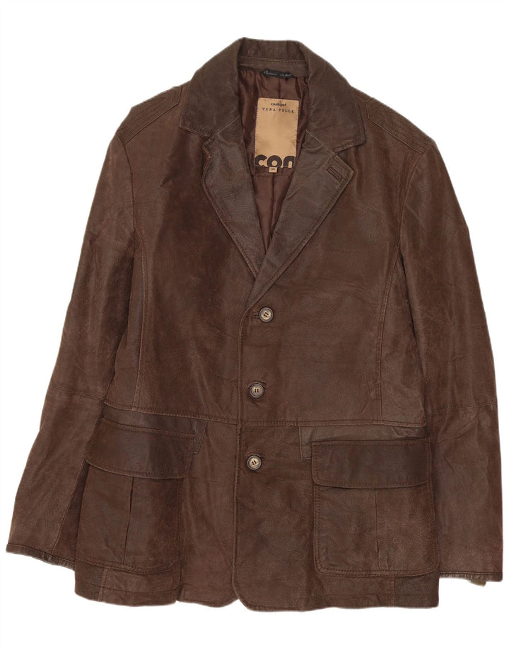 CONBIPEL muška kožna jakna sa 3 gumba IT 50 Large Brown Leather