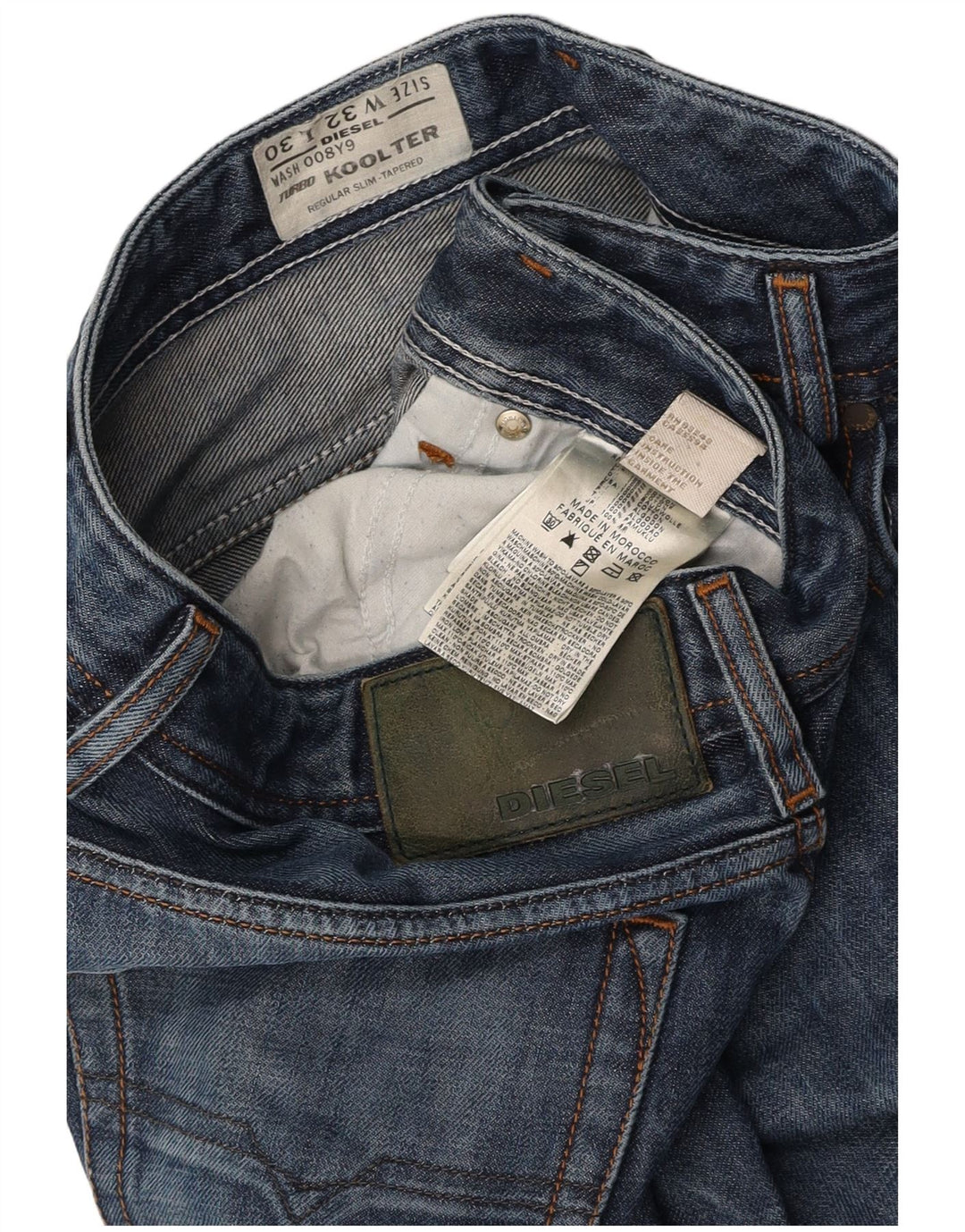 DIESEL Muške Koolter Regular Slim sužene traperice W32 L30 Plavi pamuk