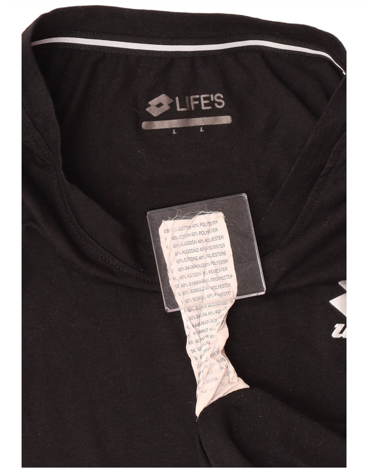 LOTTO Ženska majica kratkih rukava UK 16 Veliki crni pamuk