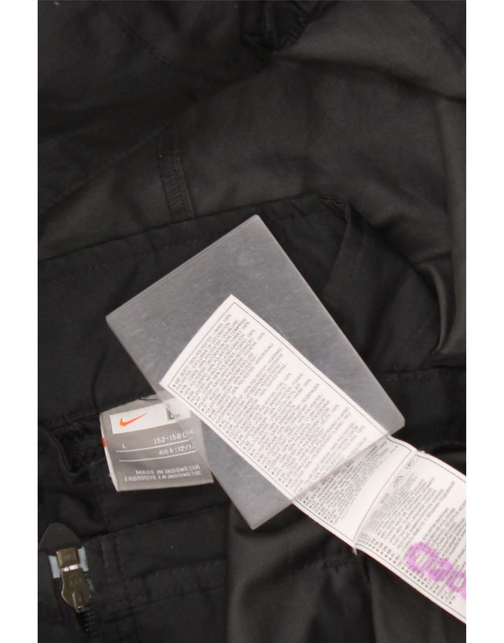 NIKE Kišna jakna s kapuljačom za dječake 12-13 godina, velika crna poliesterska boja