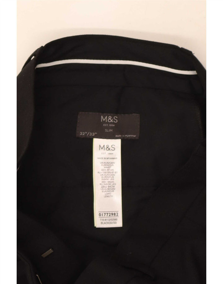 Marks & Spencer muške uske hlače W32 L33 crni poliester
