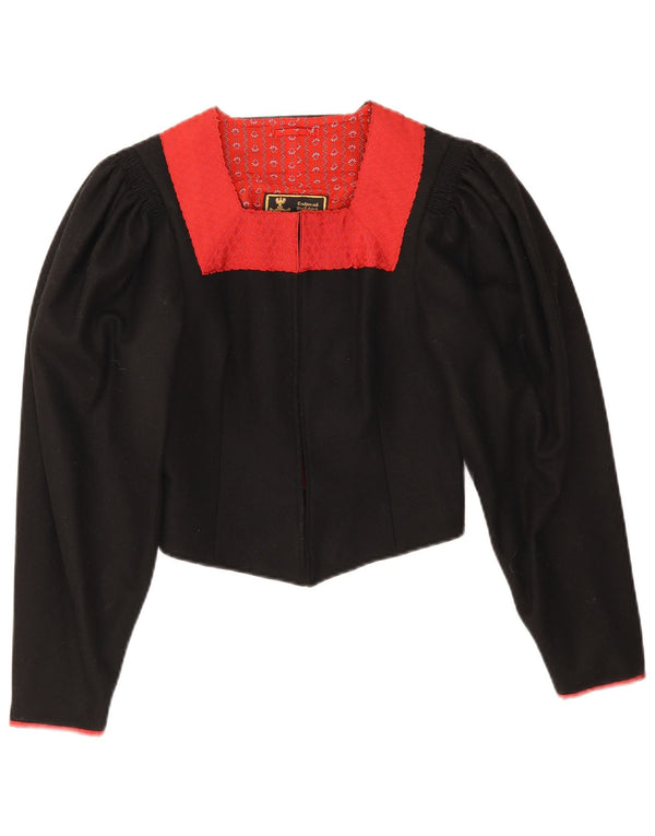 Vintage ženska trachten bolero jakna EU 38 srednje crne boje