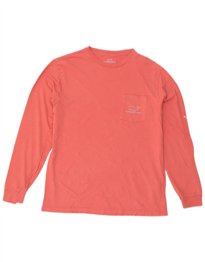 Vineyard Vines muška majica dugih rukava s grafikama od malog ružičastog pamuka