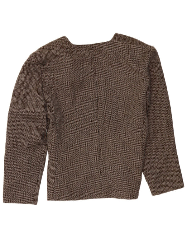 LUISA SPAGNOLI Ženska jakna s 1 gumbom IT 46 Veliki smeđi geometrijski