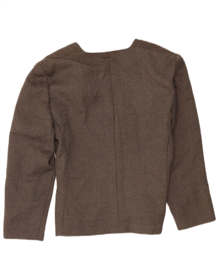 LUISA SPAGNOLI Ženska jakna s 1 gumbom IT 46 Veliki smeđi geometrijski