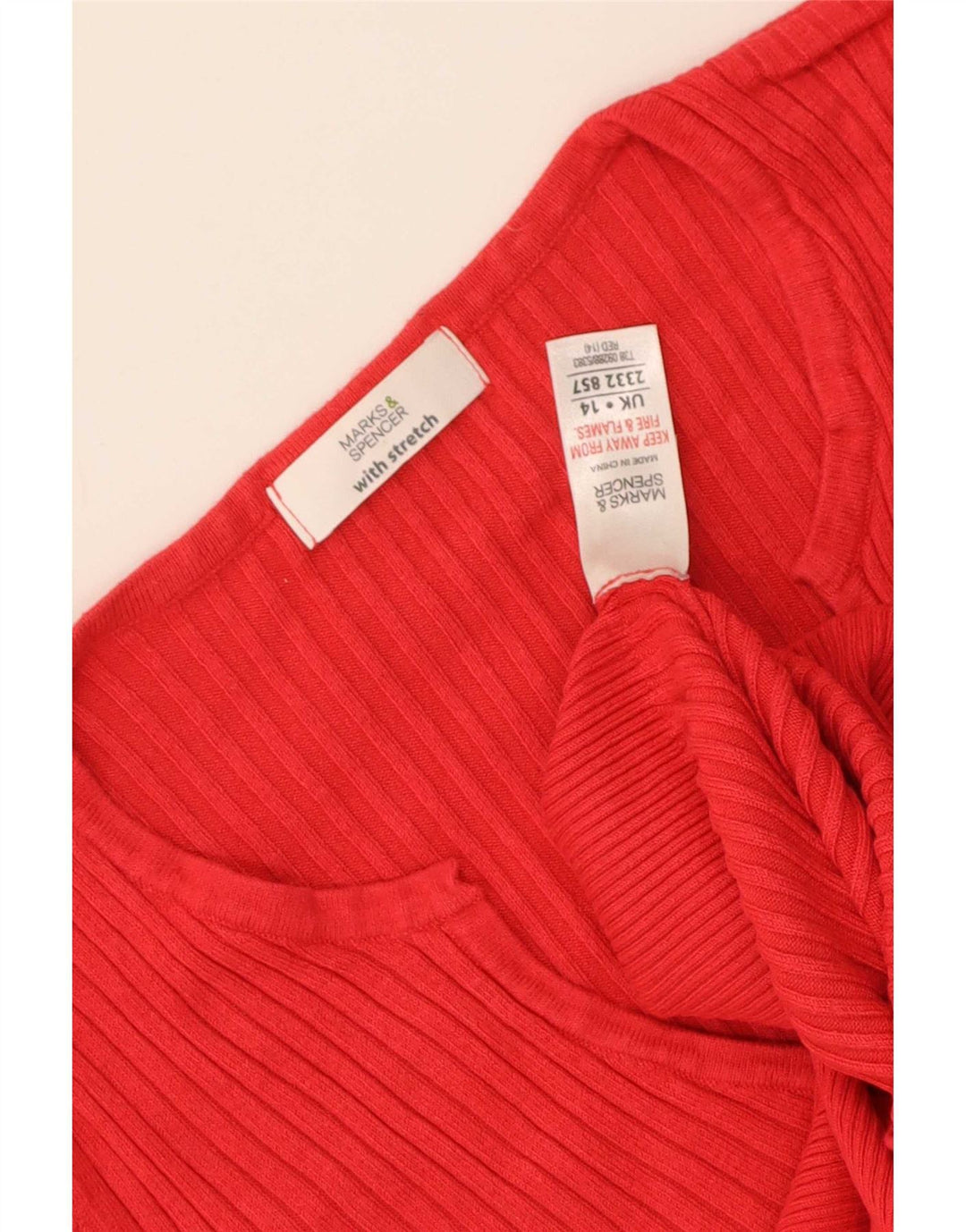 Marks & Spencer ženska majica kratkih rukava UK 14 srednje crvena viskoza