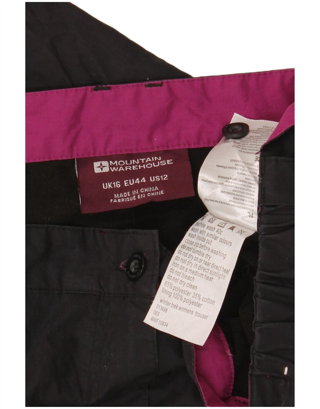 Mountain Warehouse Ženske vjetrovke Hlače UK 16 Large W38 L30 Crne