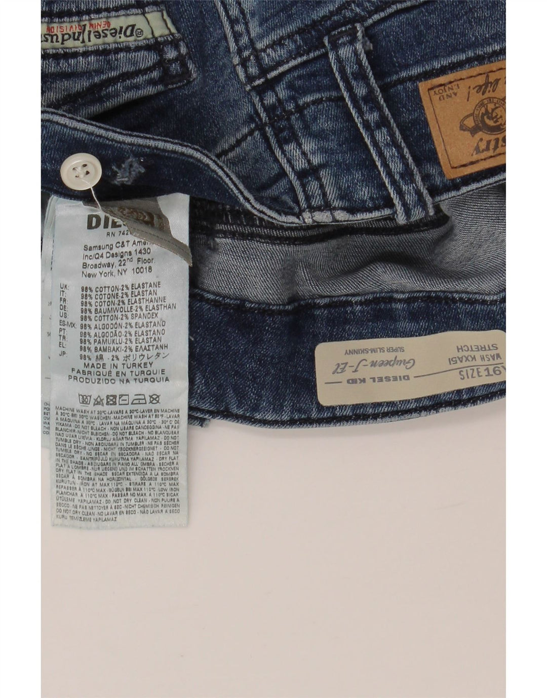 DIESEL Girls Grupeen-J-El Super Slim Skinny Jeans 15-16 godina W32 L32 Plava