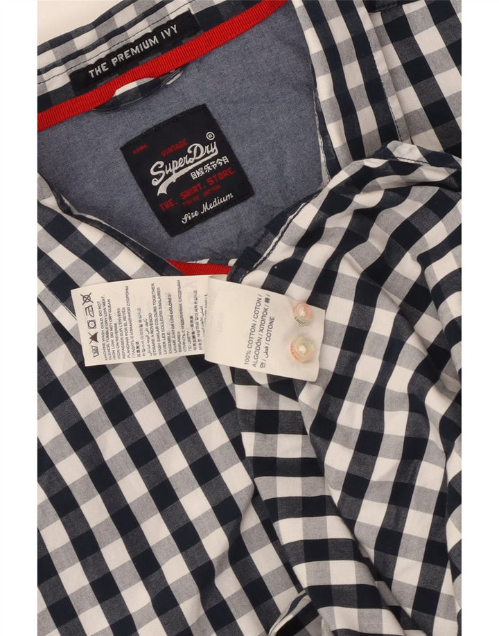 Superdry muška široka košulja Srednje tamnoplavi pamuk od ginghama