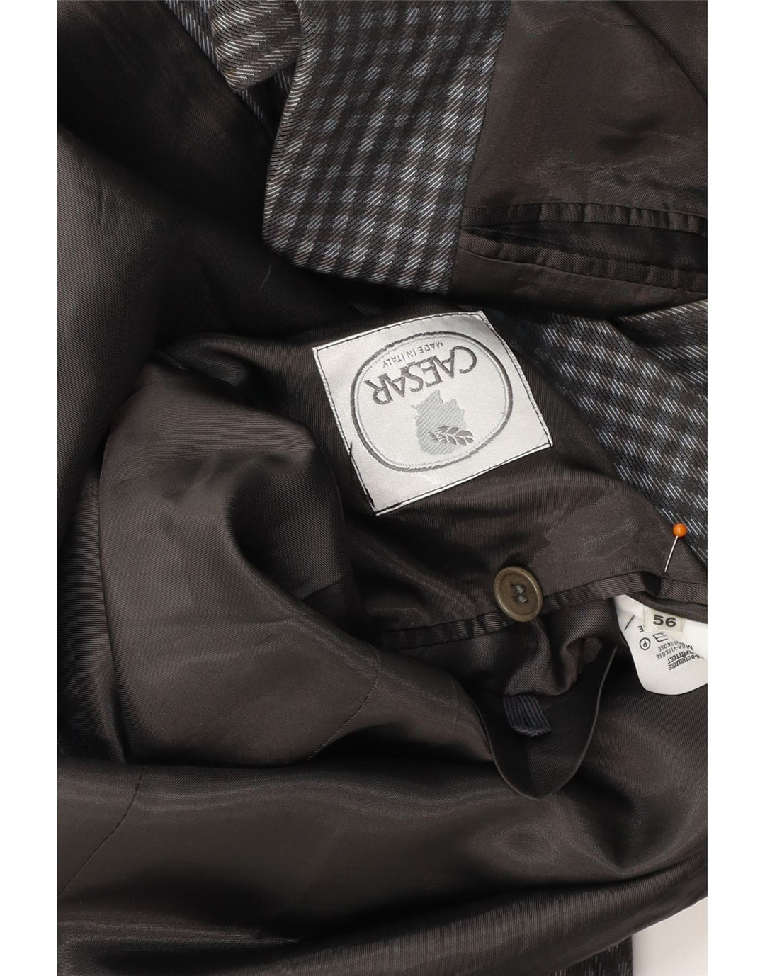 CAESAR Muška jakna sa 2 gumba IT 56 XL sivi pamuk od ginghama