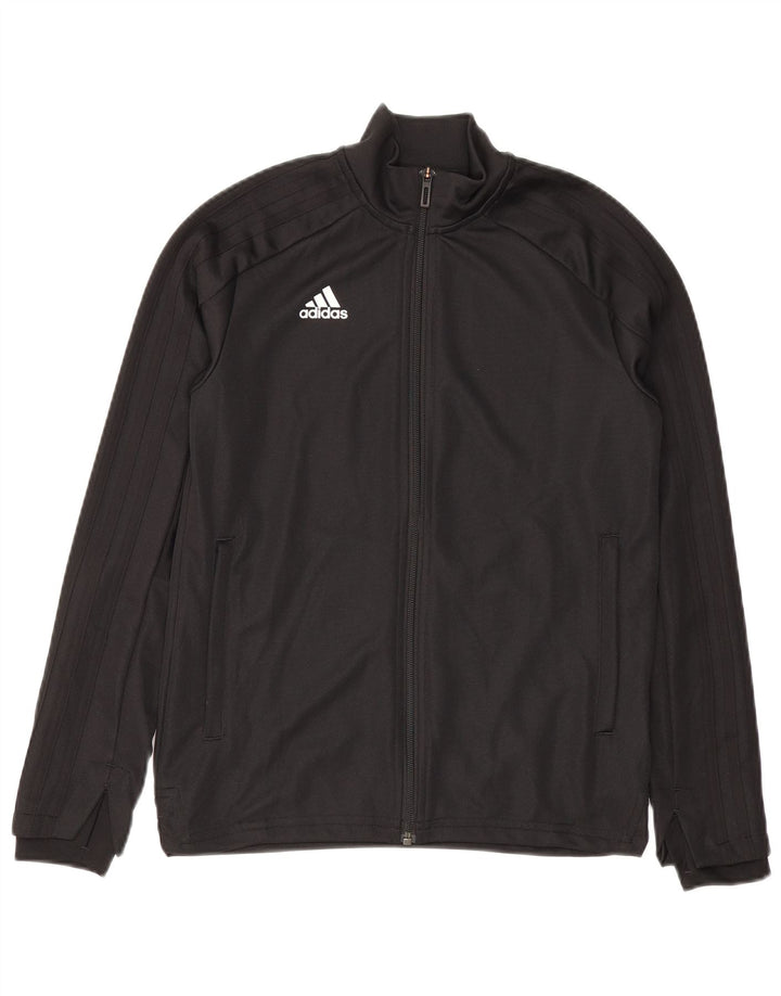Gornja jakna od trenirke Adidas za djevojčice 11-12 godina, crni poliester