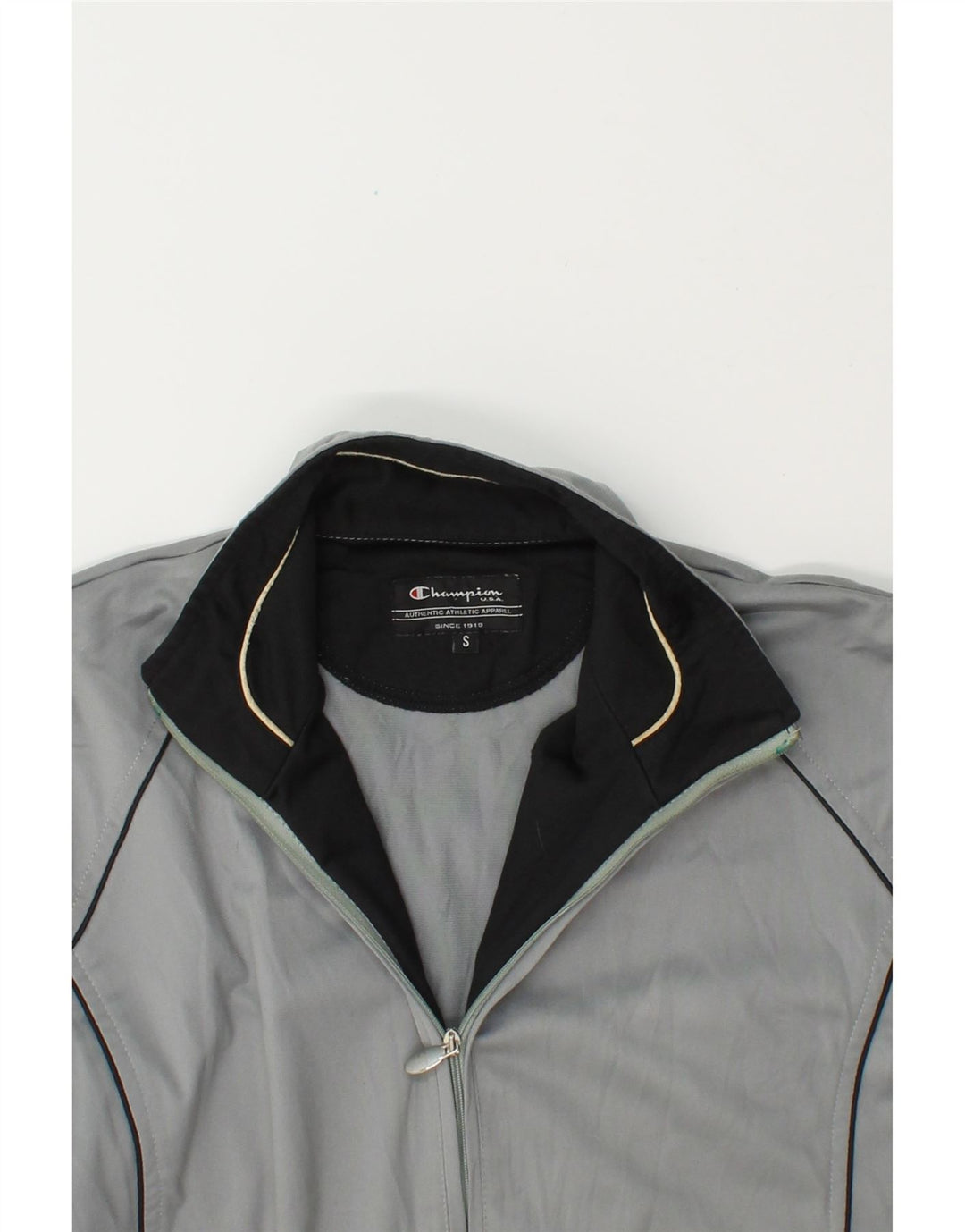 CHAMPION Mens Tracksuit Top Jacket Small Grey Polyester Vintage Champion and Second-Hand Champion from Messina Hembry 