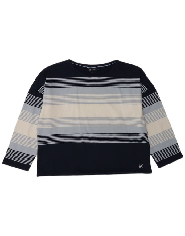 Crew Clothing Ženski gornji dio dugih rukava UK 14 srednje mornarsko plave pruge