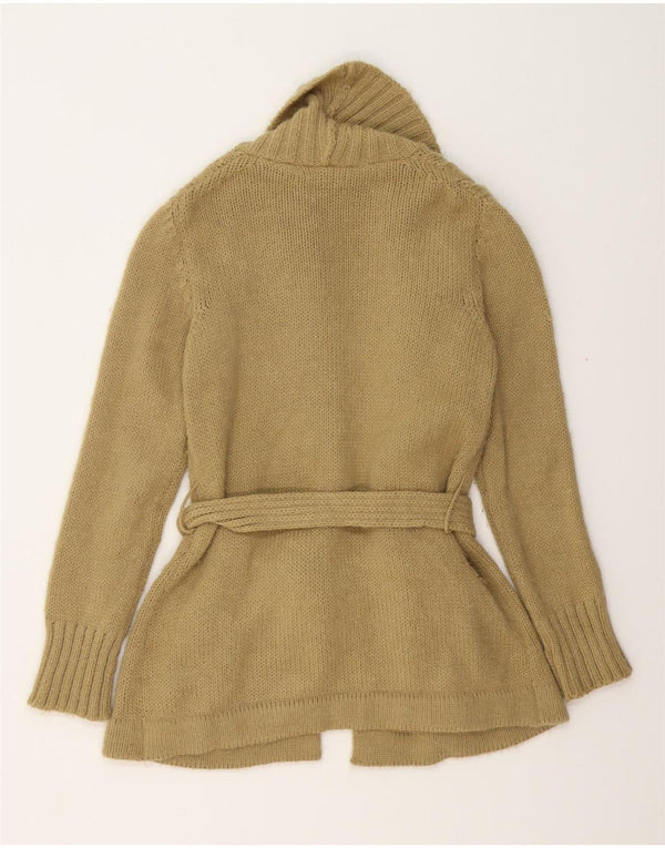 VINTAGE Ženski dugi kardigan pulover UK 14 Srednje bež