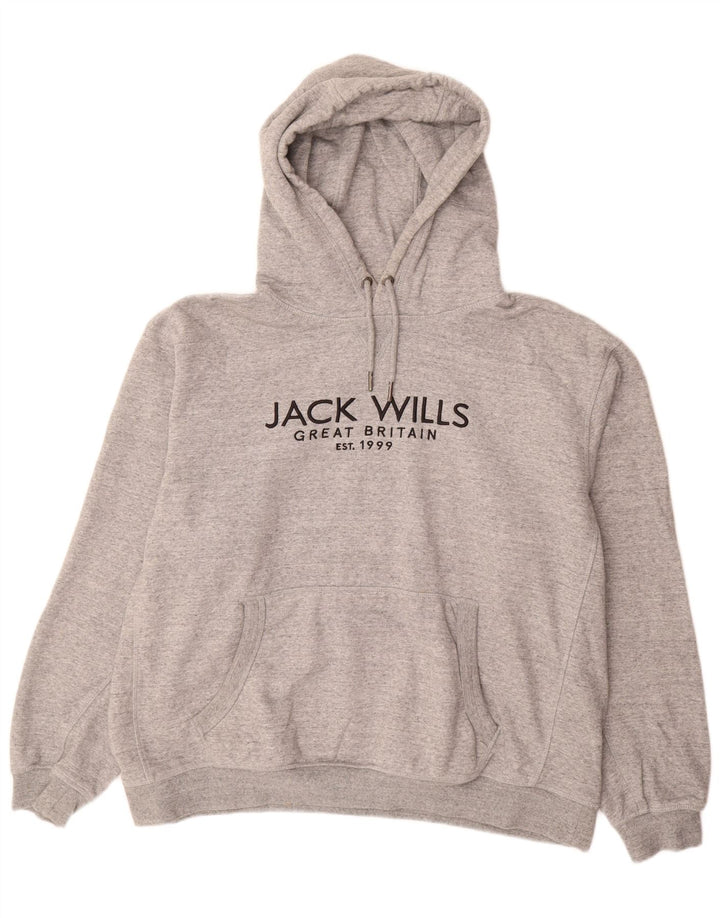 JACK WILLS Muška majica s kapuljačom s kapuljačom 3XL, sivi flekasti pamuk