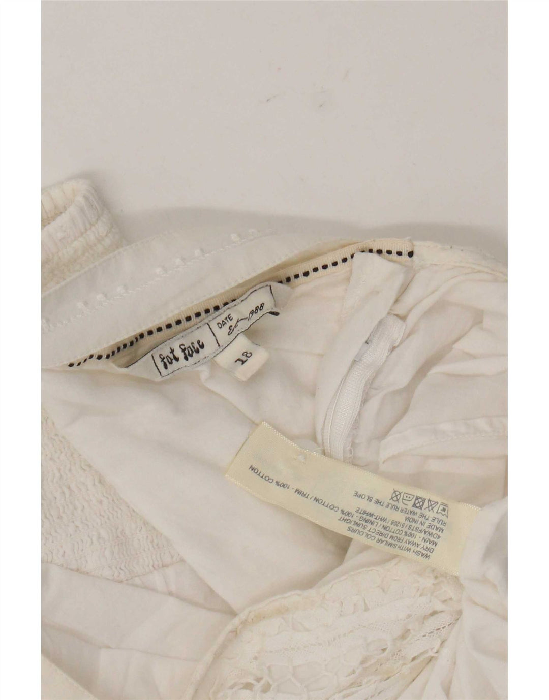 Fat Face ženski Cami Top UK 18 XL bijeli pamuk