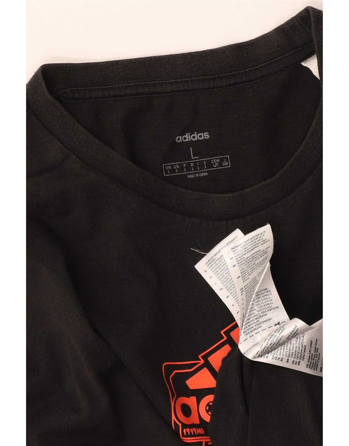 Adidas muška majica dugih rukava s grafikama, veliki crni pamuk