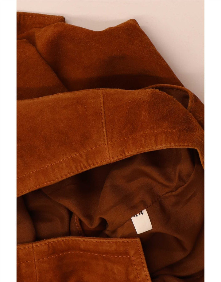 Save The Forest Ženski kratki prsluk od brušene kože IT 44 srednje smeđe boje