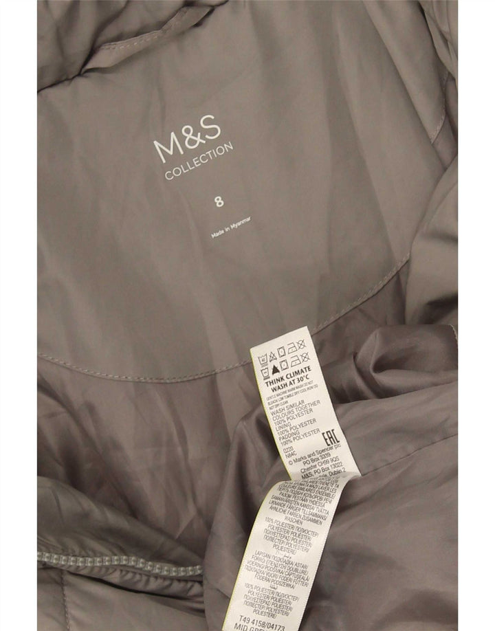 Marks & Spencer ženski podstavljeni kaput UK 8 Mali sivi poliester
