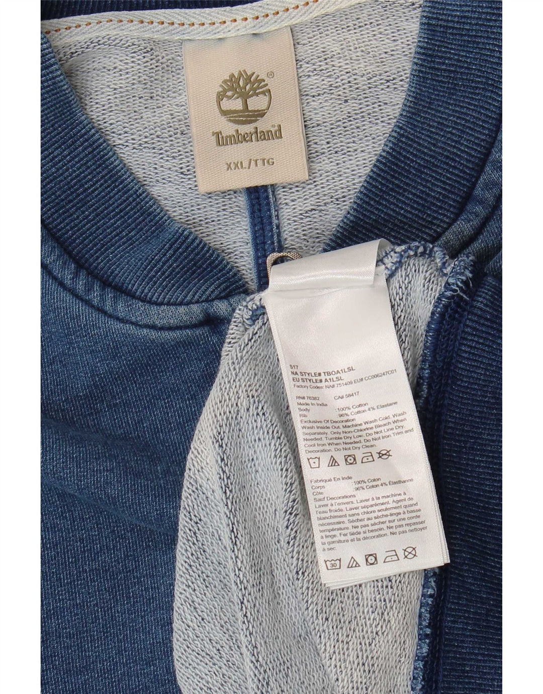 Timberland muška trenirka gornja jakna 2XL tamnoplavi pamuk