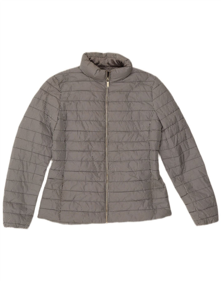 Ženska podstavljena jakna Massimo Dutti UK 14 Srednje siva gingham poliester