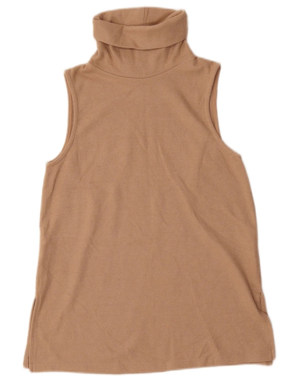 Marks & Spencer ženski gornji dio prsluka s rol izrezom UK 10 mali bež poliester
