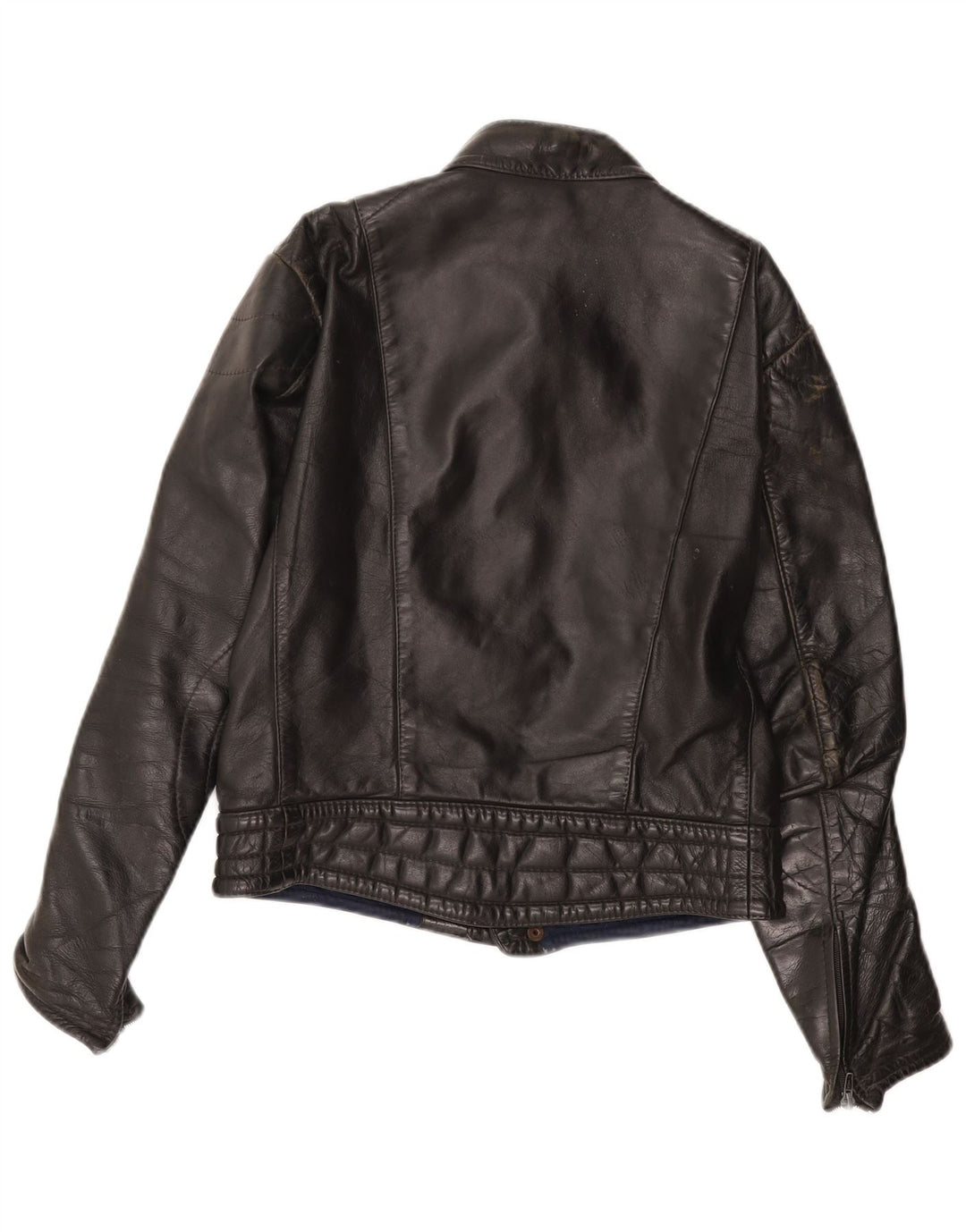 VINTAGE ženska kožna jakna UK 14 srednje crna