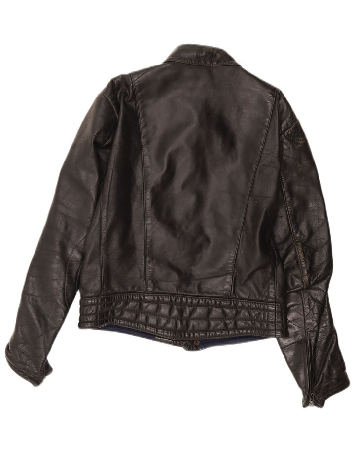 VINTAGE ženska kožna jakna UK 14 srednje crna