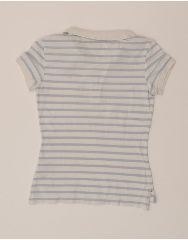 TOMMY HILFIGER Ženska uska polo majica UK 6 XS pamuk na plave pruge