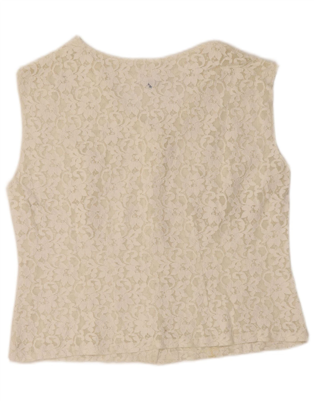 VINTAGE ženska skraćena košulja bez rukava bluza IT 50 XL sivo bijela cvjetna