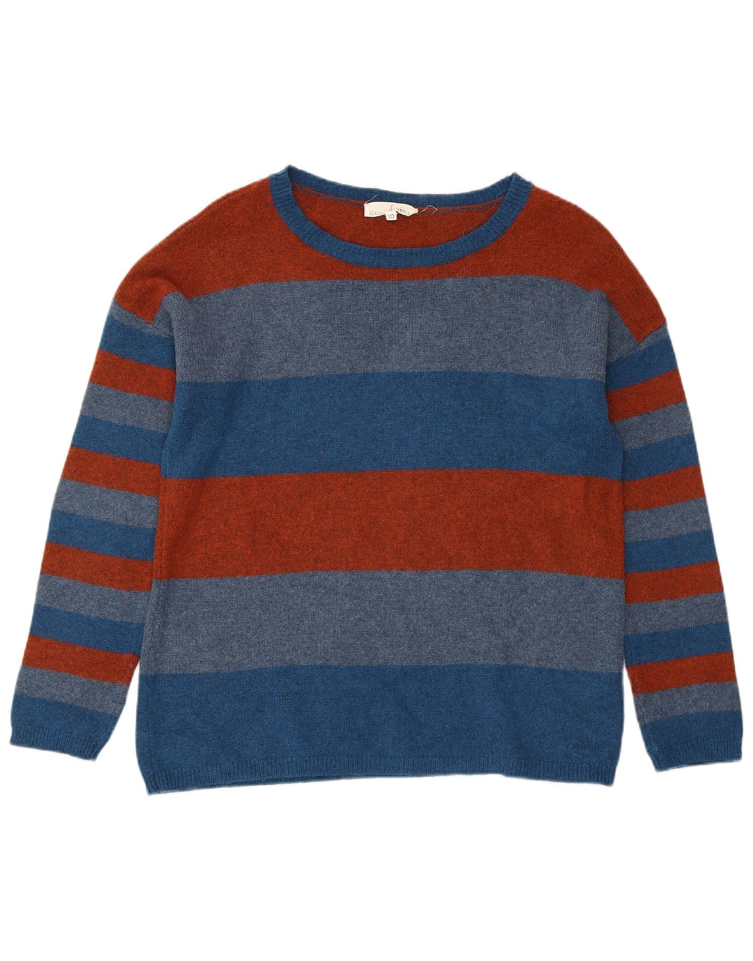 SEASALT CORNWALL Ženski džemper s morskim izrezom UK 10 Mali plavi na pruge