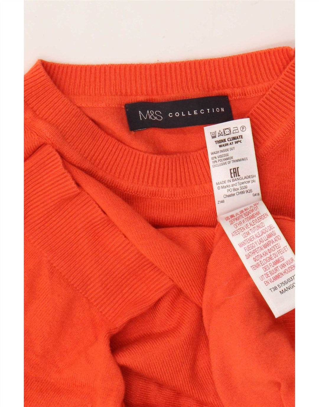 Marks & Spencer ženski džemper s okruglim izrezom UK 12 srednje narančasta